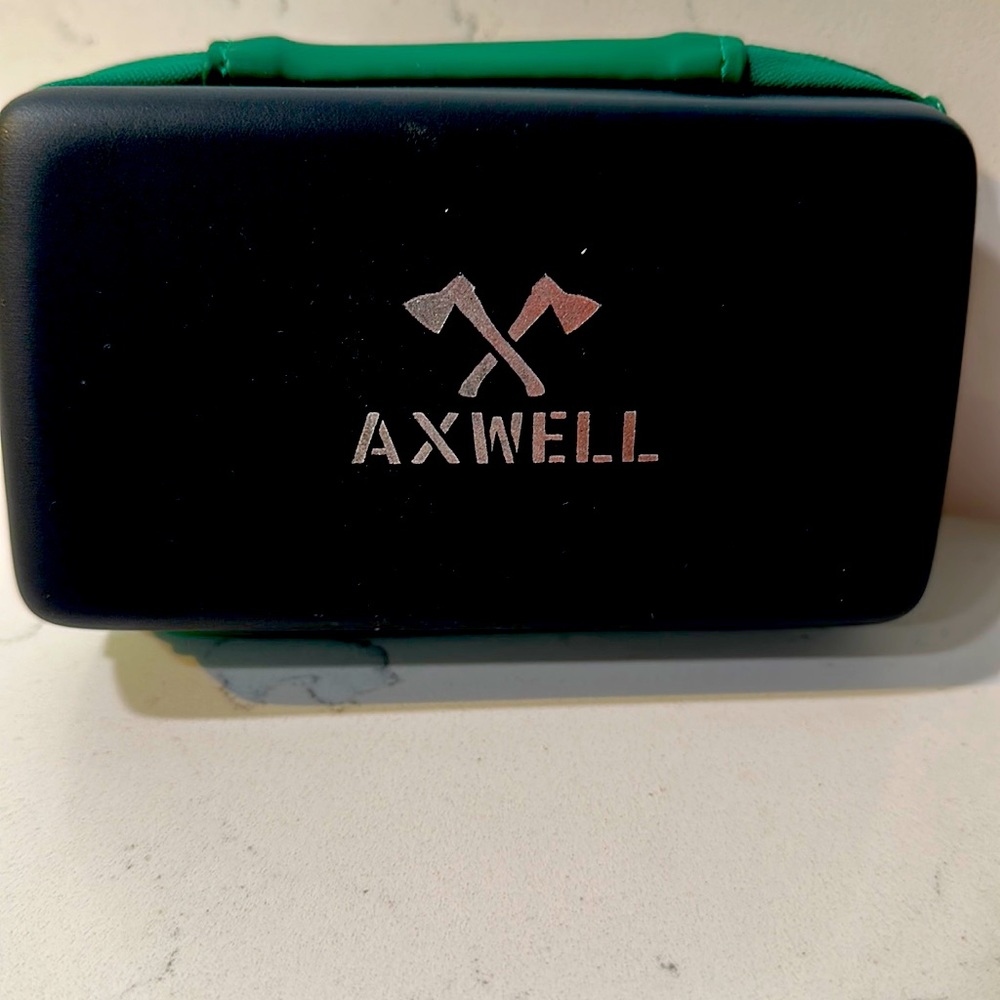Man’s Axwell Brushed Silver Watch.  Dial Color Green; numeral color White.